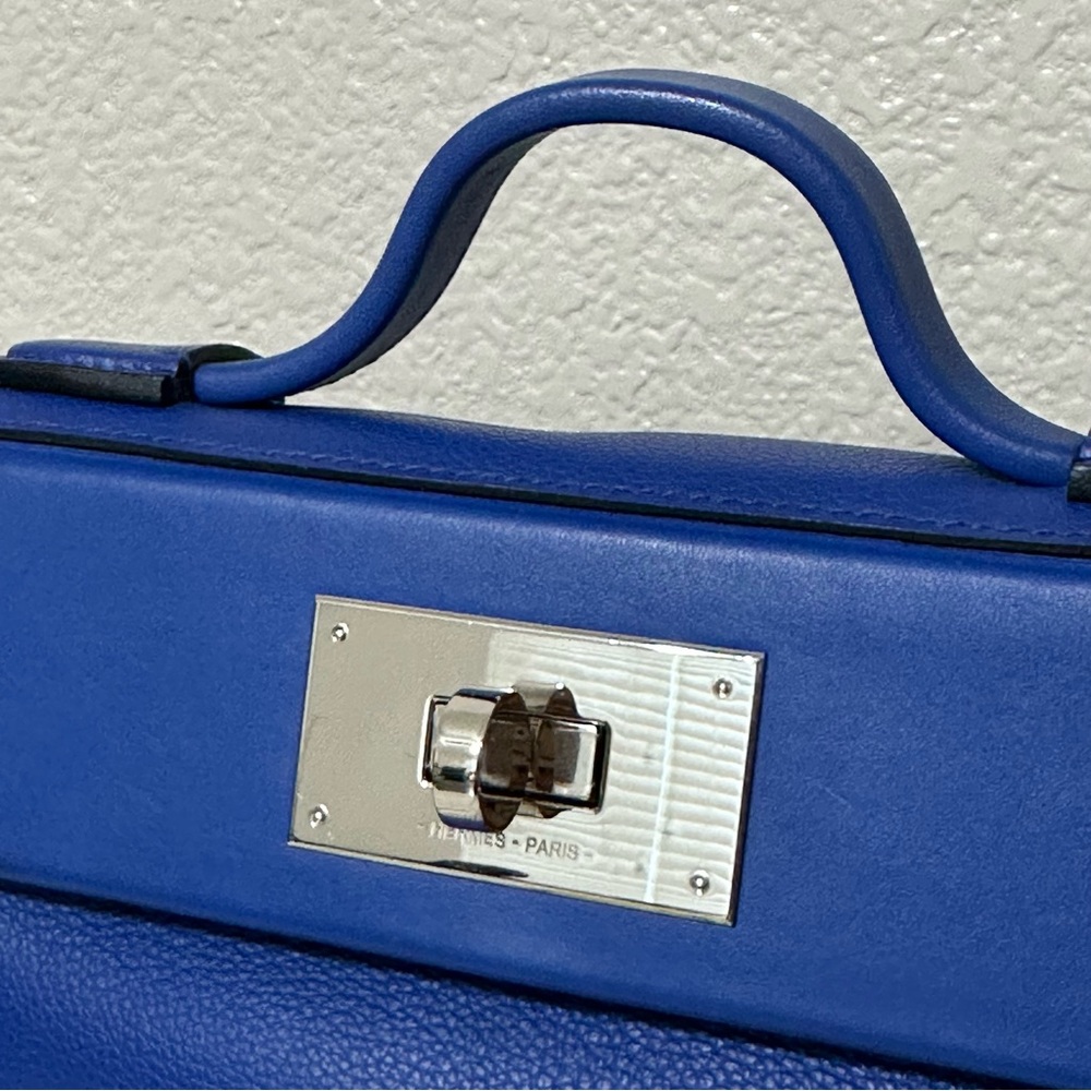 Hermes 24/24 Mini 21 Blue Royal Palladium Hardware U Stamp 2022 Retail $10,600 - Picture 9 of 17